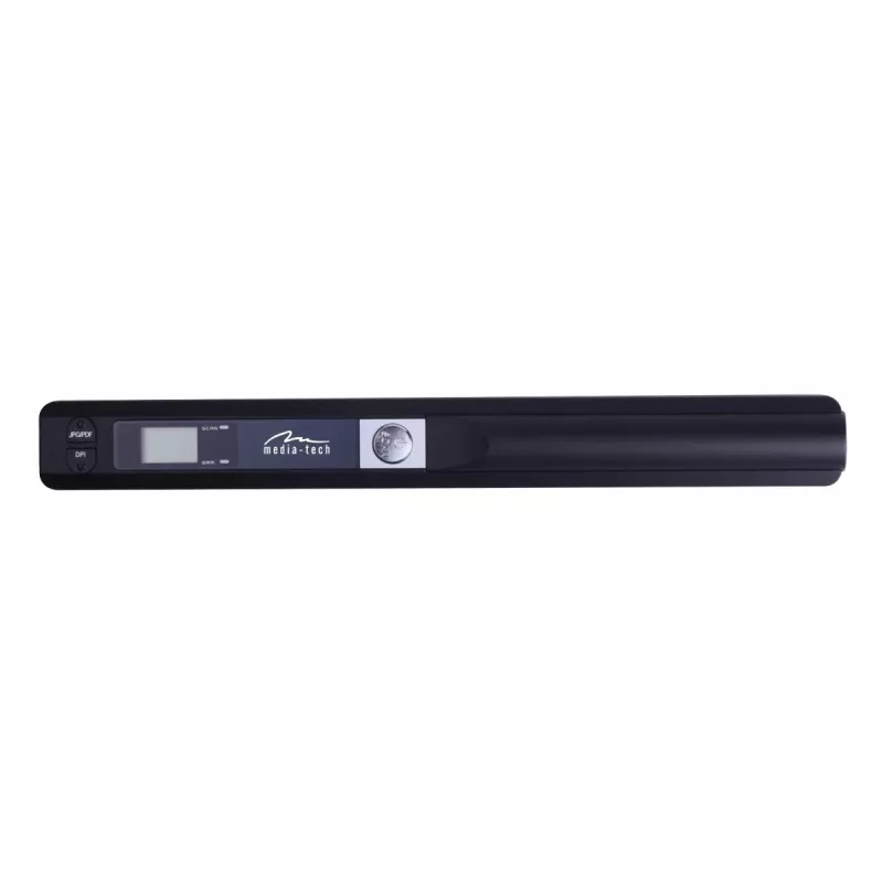 Rokas skeneris MEDIA-TECH MT4090, melns, LED displejs, USB 2.0, MicroSD, AAA baterija