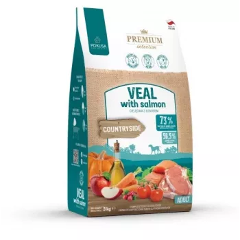 POKUSA Premium Selection Teļa gaļa ar lasi Pieaugušajiem - sausā suņu barība - 3 kg