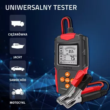 Qoltec 52484 LCD digitālais akumulatora testeris | 12V | 24V | 3Ah-200Ah