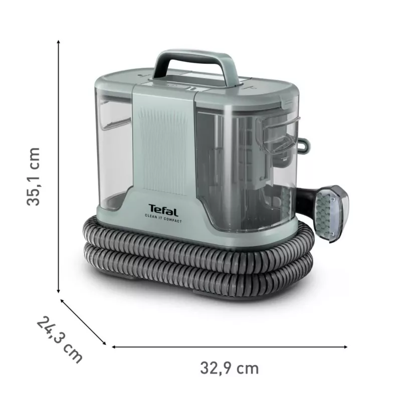 Pārnēsājams traipu tīrītājs Tefal Clean It Compact Pet IZ3020F0 — rokas mīksto mēbeļu un mājdzīvnieku traipu tīrītājs