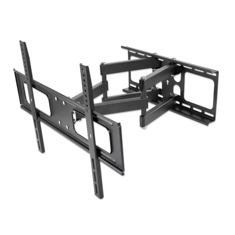 Manhattan āra sienas stiprinājums televizoriem un monitoriem, pilnas kustības, 37-65 collu ekrāniem, VESA 200x200-600x400 mm, līdz 50 kg, noturīgs pret laikapstākļiem, melns