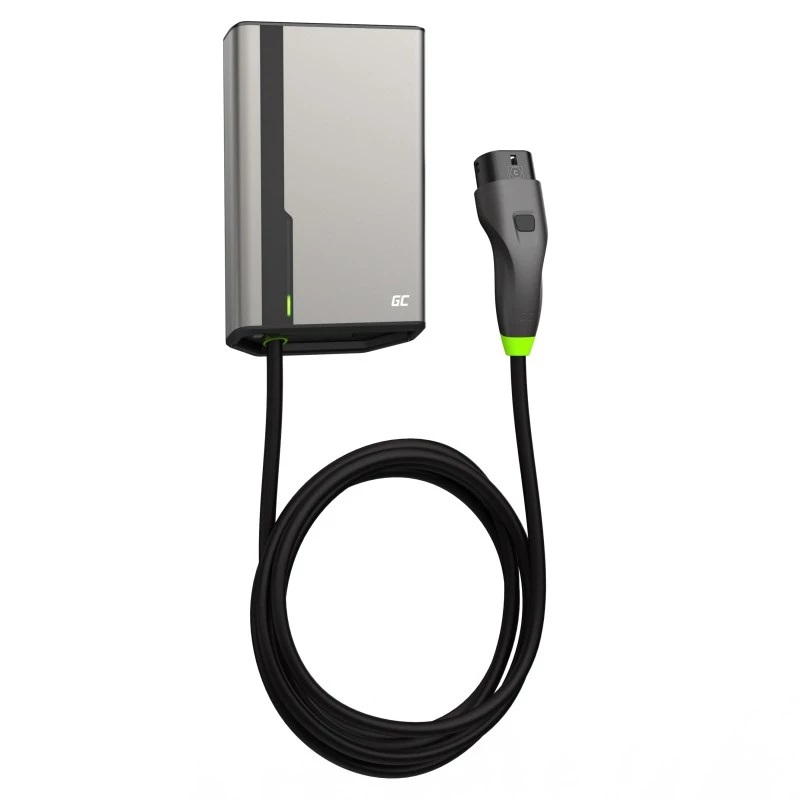 Wallbox zaļa Cell GC EVGC021B2250 3.6-22 KW 5m NFC pelēks alumīnijs