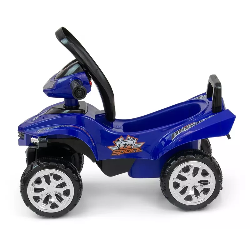 Braucamā rotaļlieta milly mally Ride-on Monster Navy — bērnu sēžammašīna, zems sēdekļa augstums