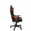 Spēļu krēsls GEMBIRD GC-SCORPION-04X melni oranžs, ergonomisks dizains, regulējama sēdpozīcija, augsta atzveltne