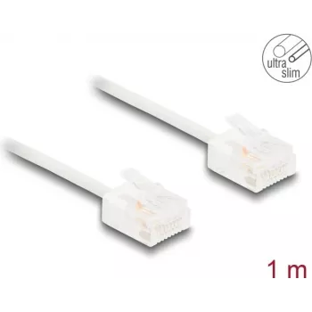 Tīkla kabelis DeLOCK RJ45 Cat.6 UTP Ultra plāns 1m Balts