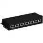 Wentronic Goobay CAT 6 Mini/Desktop Patch Panel, 12 Port, Melns - STP Shielded, Melns (69307)