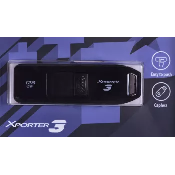 USB zibatmiņa PATRIOT Xporter 128 GB USB Type-A 3.2 Gen 1 (80 MB/s) slīdošā melna