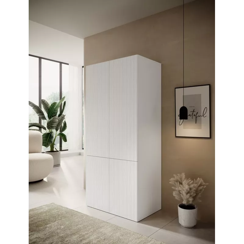 Drēbju skapis cama meble PAFOS 2D 90x55,5x198,5 cm balts matēts ar 2 plauktiem
