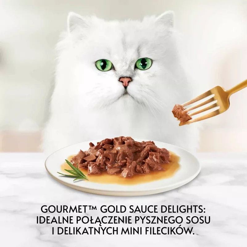 GOURMET Gold Sauce Delight Beef - mitrā kaķu barība - 85 g
