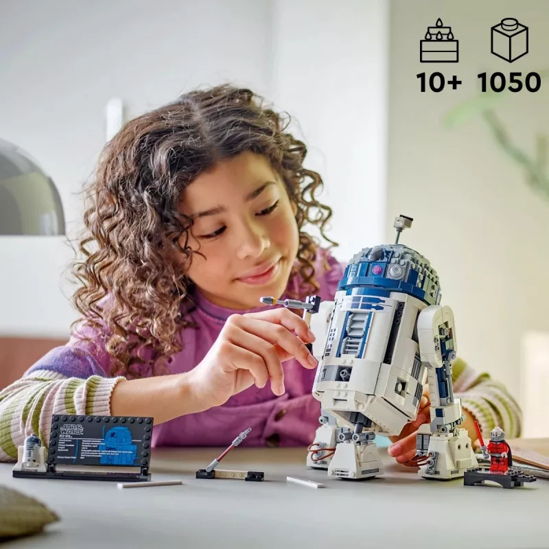 LEGO būvējamais droīds R2‑D2 komplekts 75379 — 1 050 detaļas, 10+ gadi, 160×110×240 mm, 0,24 kg