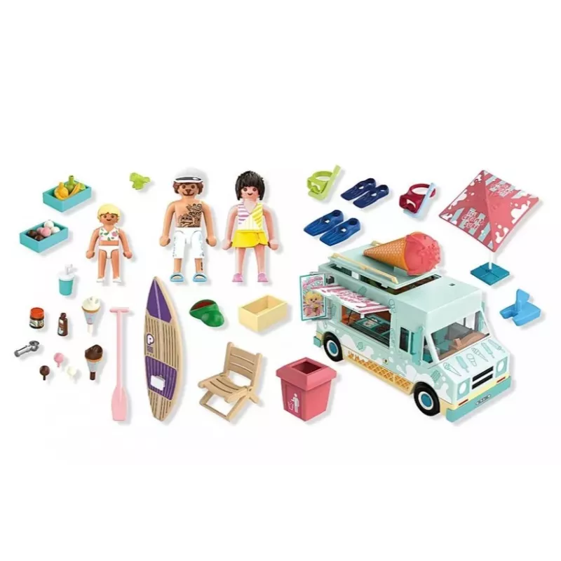 PLAYMOBIL Playset Ice Cream Van & Surf Shop 71904 with figūras