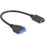 DeLOCK USB kabelis, kontaktdakša, sievišķā – iekšējais USB Type-E Key A, 25 cm