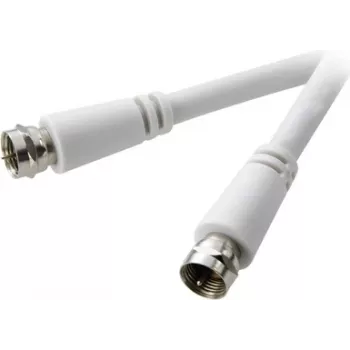 SpeaKa Professional SAT pieslēguma kabelis [1x F-spraudnis - 1x F-spraudnis] 1,50 m 90 dB balts (SP-7870000)