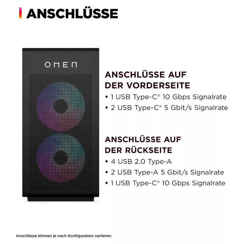 HP OMEN 35L GT16-0065ng AMD Ryzen™ 7 8700F spēļu dators