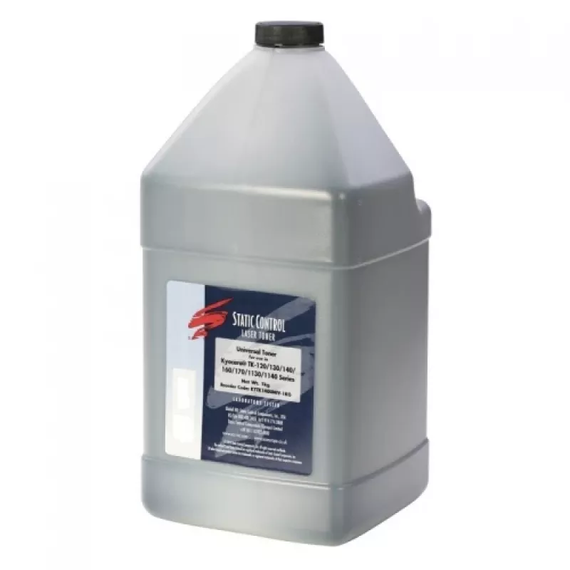 Static Control tonera pulveris Kyocera kasetnēm TK-18/TK-130/TK-140/TK-160, 1 kg, melns
