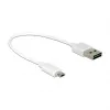 USB kabelis DeLOCK 84805 USB 2.0 0.2m USB A Micro-USB B Balts