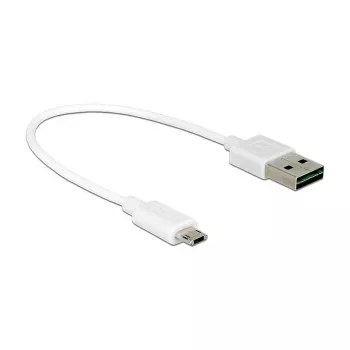 USB kabelis DeLOCK 84805 USB 2.0 0.2m USB A Micro-USB B Balts