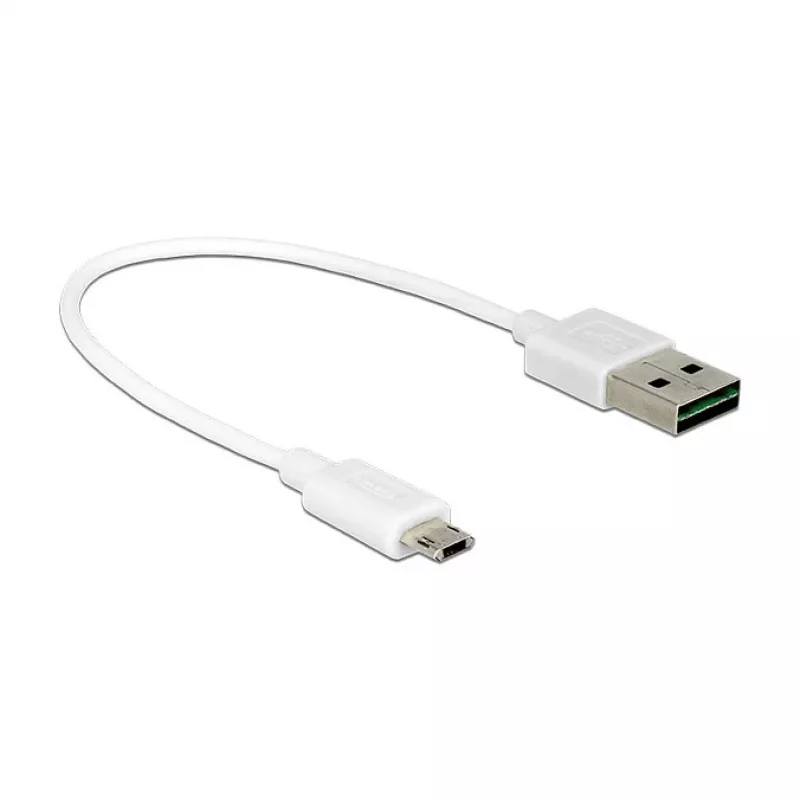 USB kabelis DeLOCK 84805 USB 2.0 0.2m USB A Micro-USB B Balts
