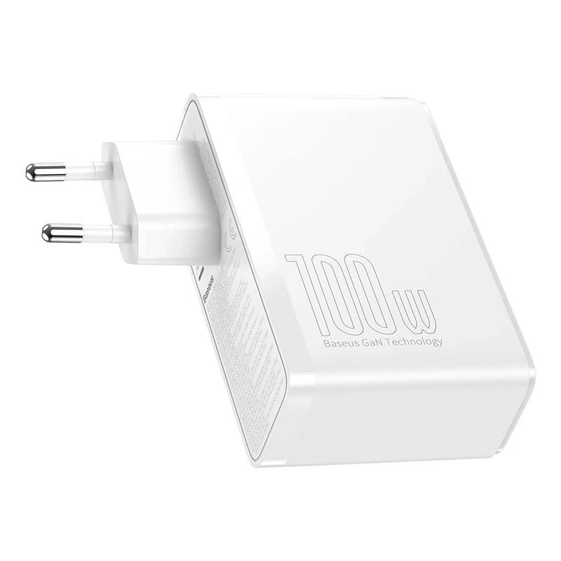 Travel Charger Baseus GaN2 Pro Quick 2x USB + 2x USB-C, 100W, EU (Balts)