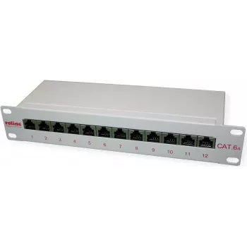 ROTRONIC-SECOMP Roline - Plāksteru panelis - CAT 6a - RJ-45 X 12 - Pelēks - 1U - 25,4 cm (10)