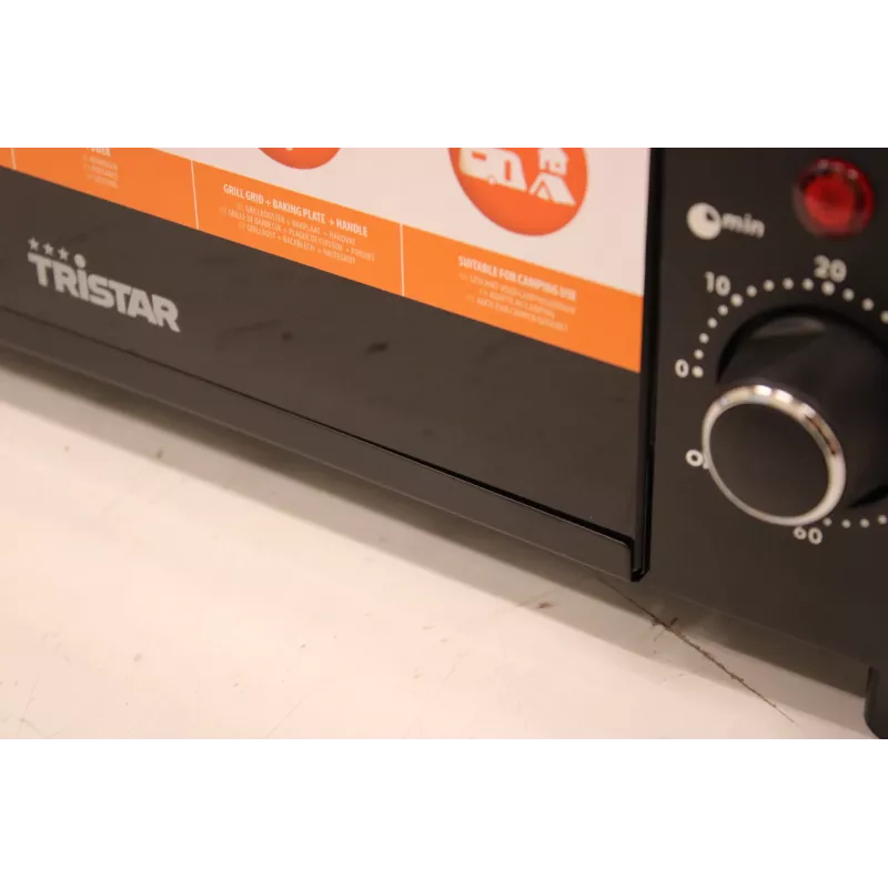 IZPĀRDOŠANA. Tristar OV-3615 Mini Cepeškrāsns, Melna | Tristar | Mini Cepeškrāsns | OV-3615 | 10 L | 800 W | Melna | BOJĀTS IEPAKOJUMS, NEVIENMĒRĪGA ATSTARPE STARP STIKLU UN DURVJU APMALI