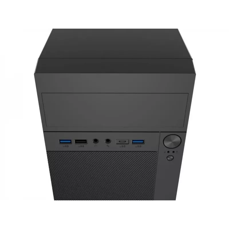 PC Case NATEC Helix Mini Tornis Melns — microATX/Mini-ITX, 3x3,5 collas + 5x2,5 collas, 33 cm GPU, USB-C/USB-A pieslēgvietas