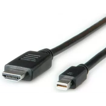 ROLINE - Video-/Audio kabelis - DisplayPort / HDMI - 30 AWG - Mini DisplayPort (V) - HDMI, 19 kontaktu (V) - 4,5 m - Ekranēts - Melns (11.04.5793)