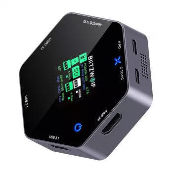 Dokstacija BlitzWolf BW-TH16 8in1 USB 100W ar LCD vieddispleju