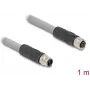 DeLOCK sensora/aktuatora kabelis 1 m RST M12 Pelēks 80537