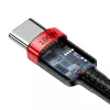 Baseus Cafule PD2.0 100W ātrās uzlādes USB uz Type-C kabelis (20V 5A) 2m Sarkans+Melns