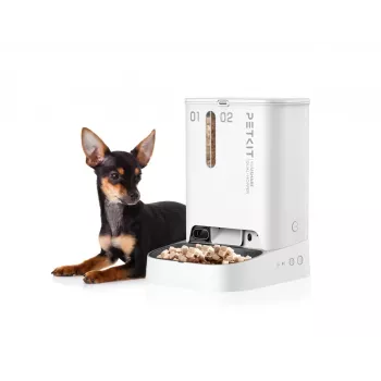 Automātiska dubultā barotava/dzirdinātava PETKIT YUMSHARE P591 — ABS korpuss, balta, universāla suņiem un kaķiem