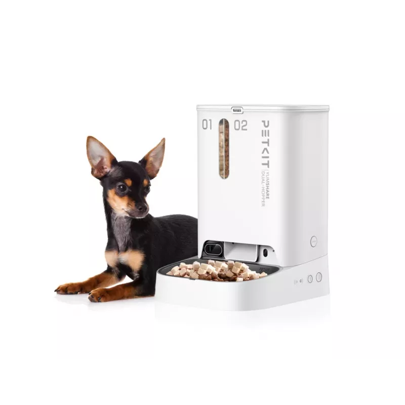 Automātiska dubultā barotava/dzirdinātava PETKIT YUMSHARE P591 — ABS korpuss, balta, universāla suņiem un kaķiem