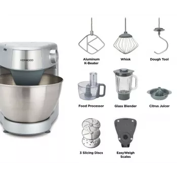 Kenwood Prospero+ virtuves kombains 1000 W 4,3 L Sudraba, nerūsējošais tērauds Iebūvēti svari