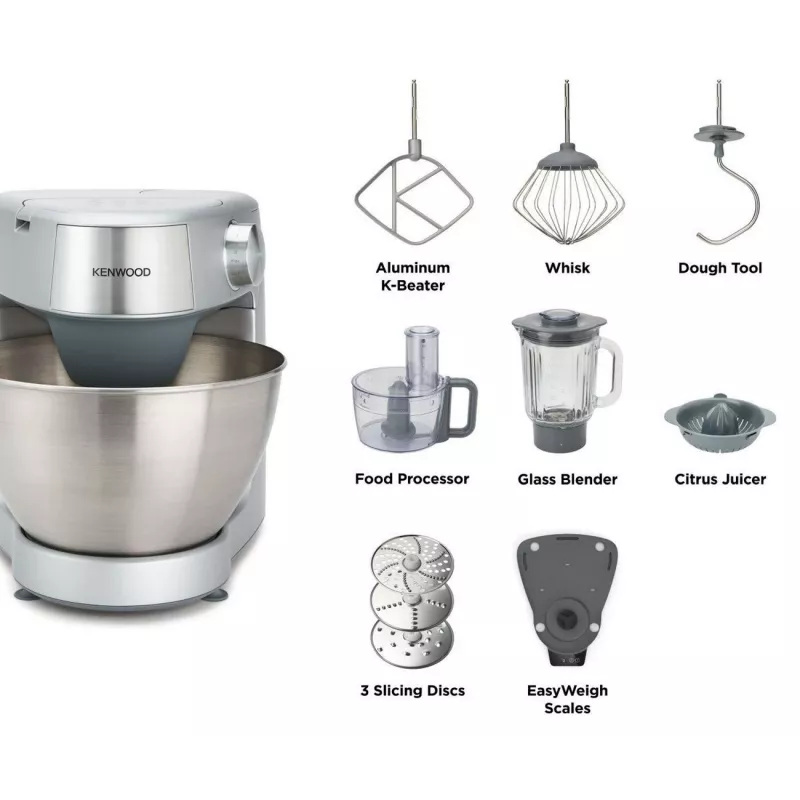 Kenwood Prospero+ virtuves kombains 1000 W 4,3 L Sudraba, nerūsējošais tērauds Iebūvēti svari