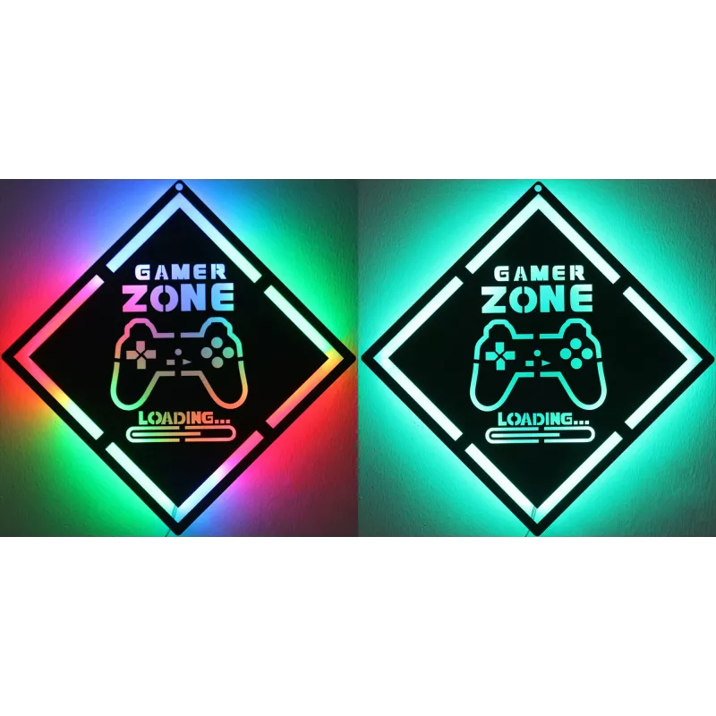 LED neona izkārtne MANTA MASNL132RGB Style Neon Lights GAMER ZONE, RGB apgaismota sienas dekorācija