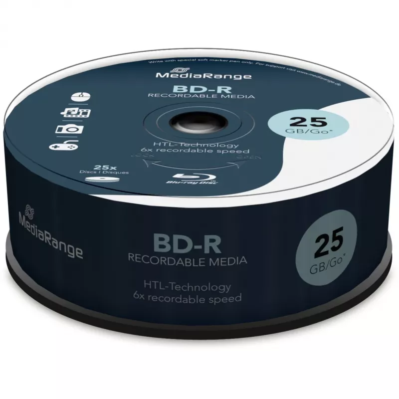 BD-R tukšs disks MediaRange MR514 25 GB 25 gab.