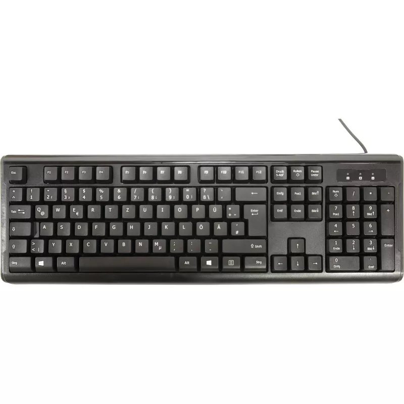 Inter-Tech AC KB-102DE galda USB MELNS 1000 dpi 105 taustiņi vadu (88884138)