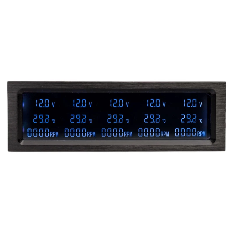 Ventilatoru kontrolieris Lamptron CP530 — automātisks ventilatoru kontrolieris ar RGB, melns