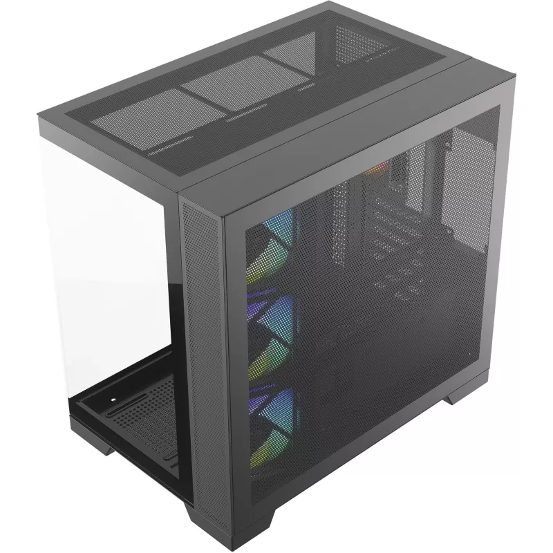 Silentware View A-RGB Melns PC korpuss VIEWMelns — vidēja torņa šasija ar A-RGB apgaismojumu