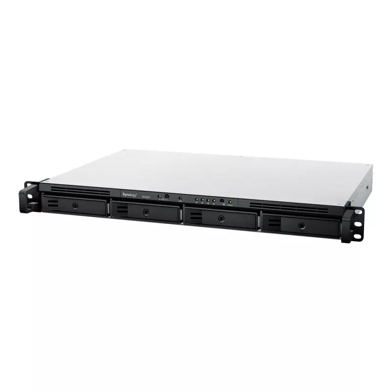 Synology RackStation RS422+ NAS/datu glabāšanas serveris Rack (1U) Ryzen Embedded R1600 2 GB DDR4 DSM Melns