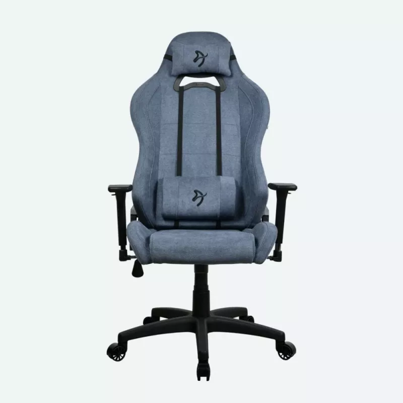 Spēļu krēsls Arozzi Torretta SoftFabric Blue — ergonomisks dizains, regulējams augstums un roku balsti