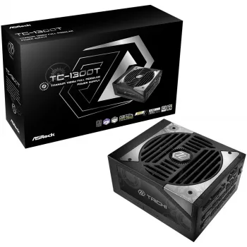Barošanas bloks ASROCK Taichi TC-1300T 1300 W 20+4 pin ATX 80 PLUS Titanium, melns, 135 mm ventilators