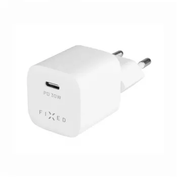 Pārnēsājams USB-C ceļojumu lādētājs FIXED FIXC30M-C-WH 30W kompakts dizains