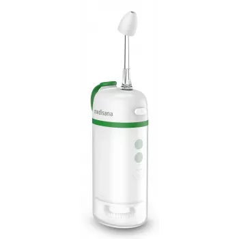 Medisana NI 200 elektriskais deguna irigators, 150 ml ūdens tvertne, 3 programmas, USB-C, 1400 mAh, IPX7, saliekams, balts