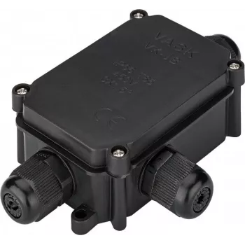Wentronic Goobay IP-66 aizsargkārba spaiļu blokiem PG9, melna - drošai 3 kabeļu savienošanai (56660)