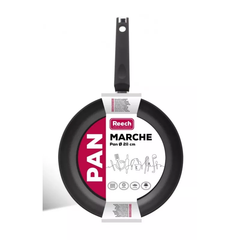 Alumīnija panna ar nepiedegošu pārklājumu LP1003 MARCHE 28 cm, melna