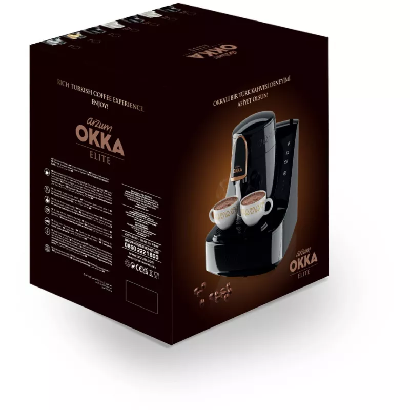 Okka Elite, moka kafijas automāts melns/vara, modelis 2025
