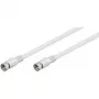 Wentronic Goobay SAT pieslēguma kabelis, 100% ekranēts, balts, 3,5 m - F-spraudnis F-spraudnis (27498)