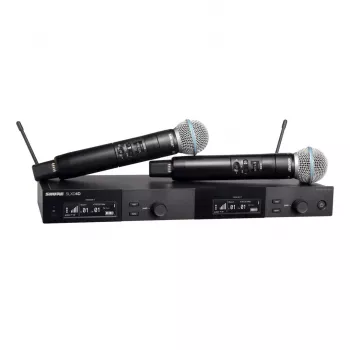 Shure SLXD24DE/B58-G59 - divkanālu digitālā bezvadu sistēma ar diviem raidītājiem/rokas mikrofoniem (470–514 MHz)