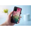 Telefona maciņš iKins Samsung Galaxy S20+ — ūdens zieda dizains, melns